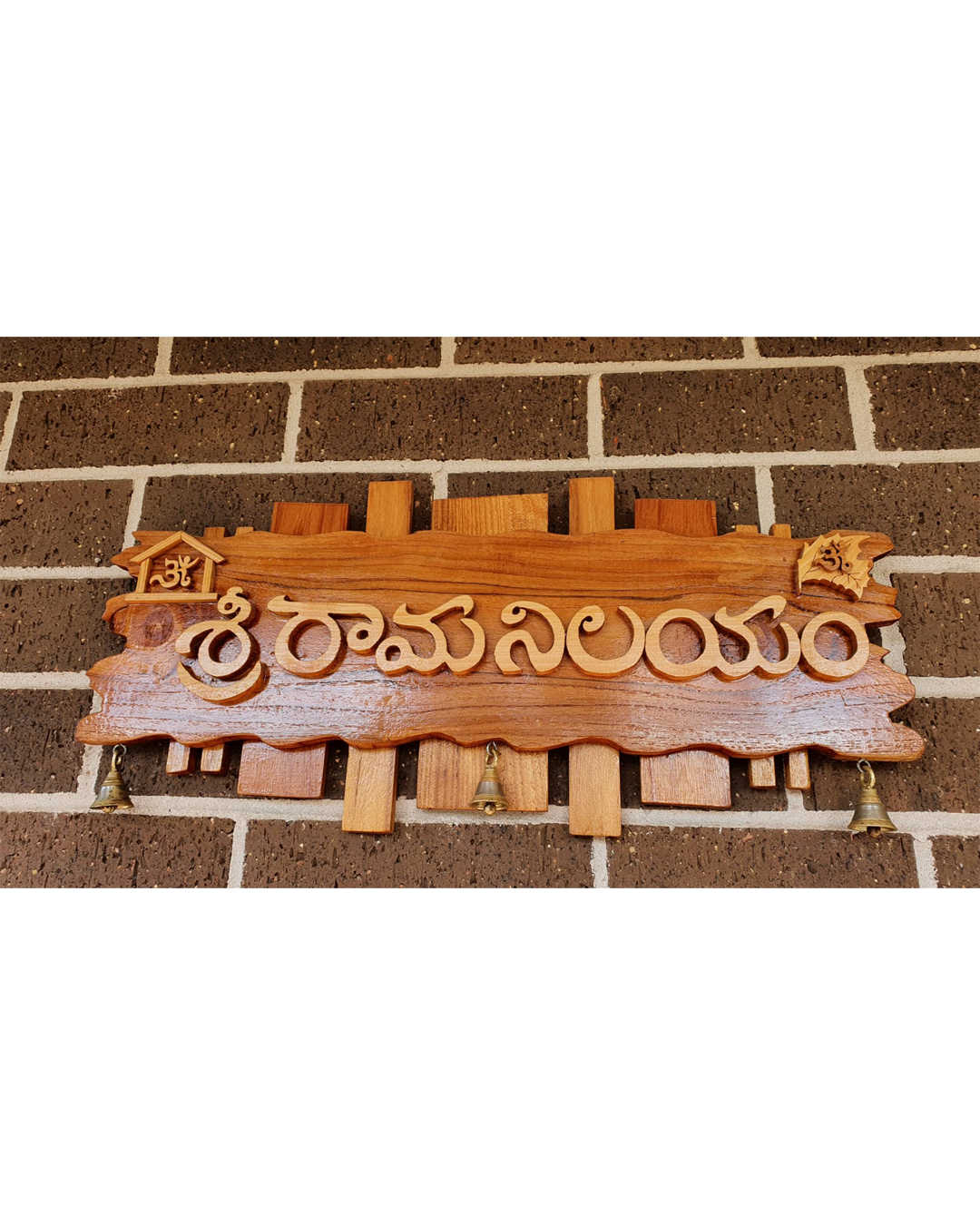 Riddhi Siddhi Art Creations - Rustic Wood & Copper Engraved House Sign